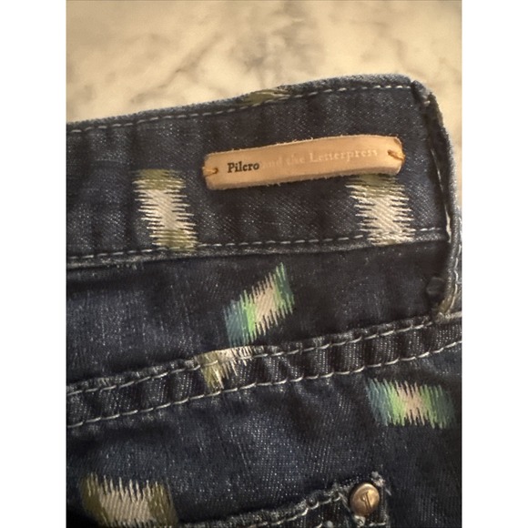 Pilcro and the Letterpress Jeans Shorts W28 Blue Denim Pattern Anthropologie‎ - Picture 2 of 7